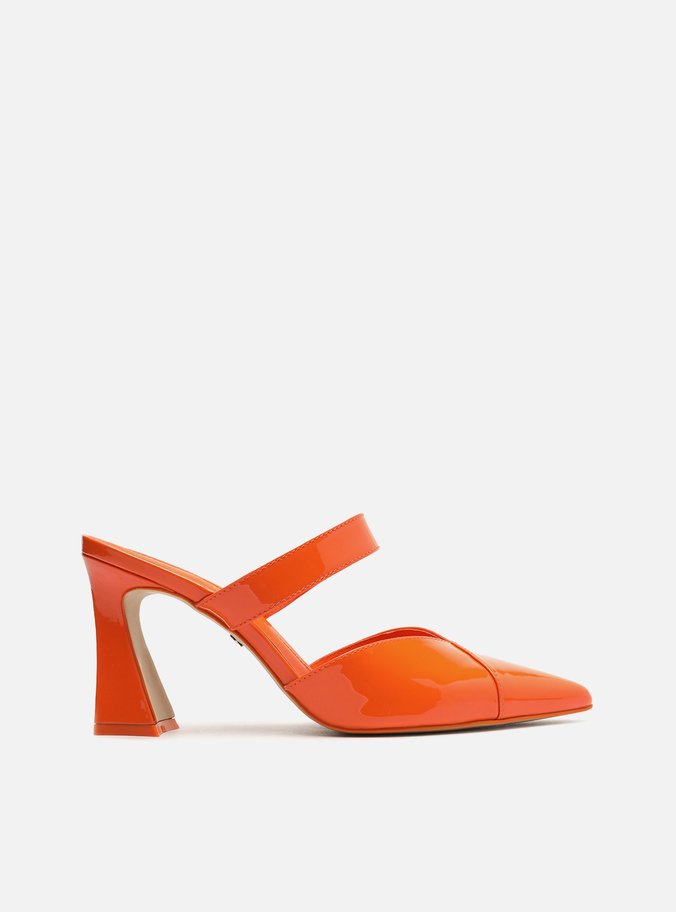Scarpin Laranja Verniz Salto Flare Selena