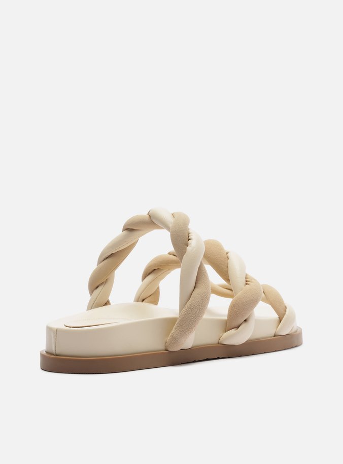 Sandália Papete Off-White Tiras Nobuck
