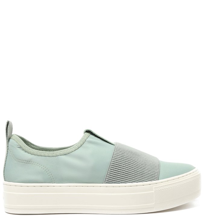 Slip On Verde Tecido Flatform Elástico