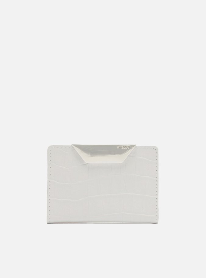 Porta-Cartões Branco Croco Metal