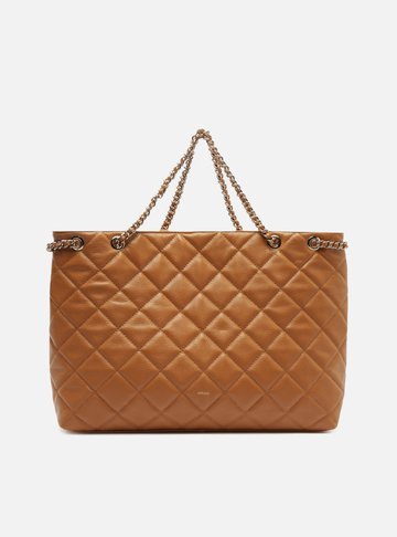 Bolsa Tote Marrom Couro Matelassê Gab Grande