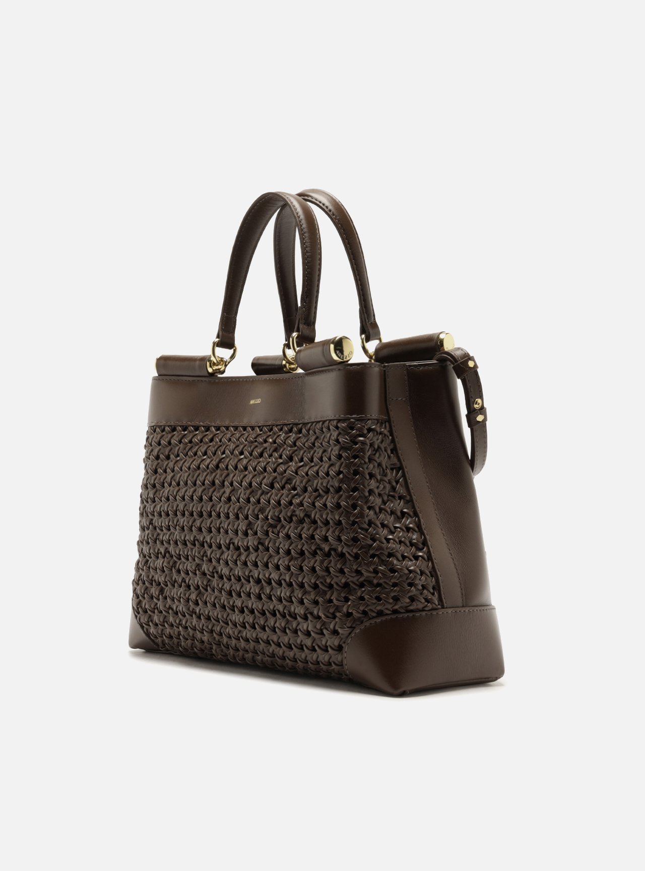 Bolsa Tote Marrom Couro Média — foto 2