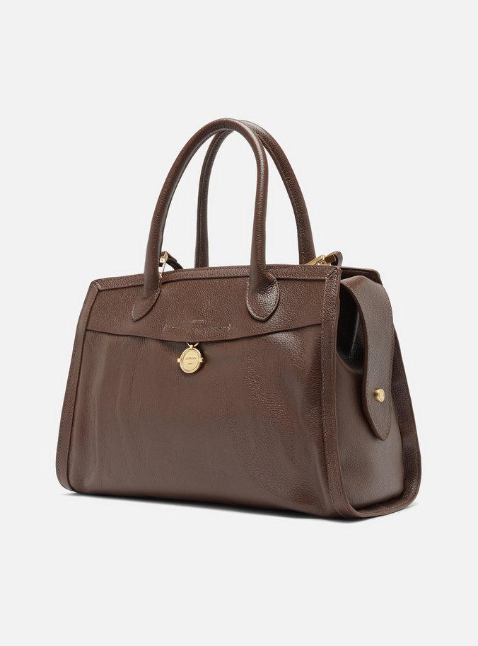Bolsa Tote Marrom Couro Grande Medalha
