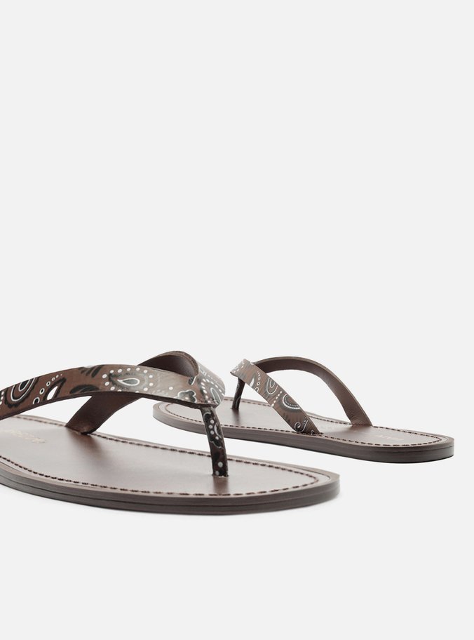 Rasteira Marrom Paisley Flip Flop Livia