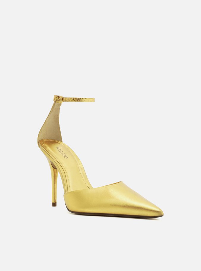 Scarpin Dourado Salto Fino