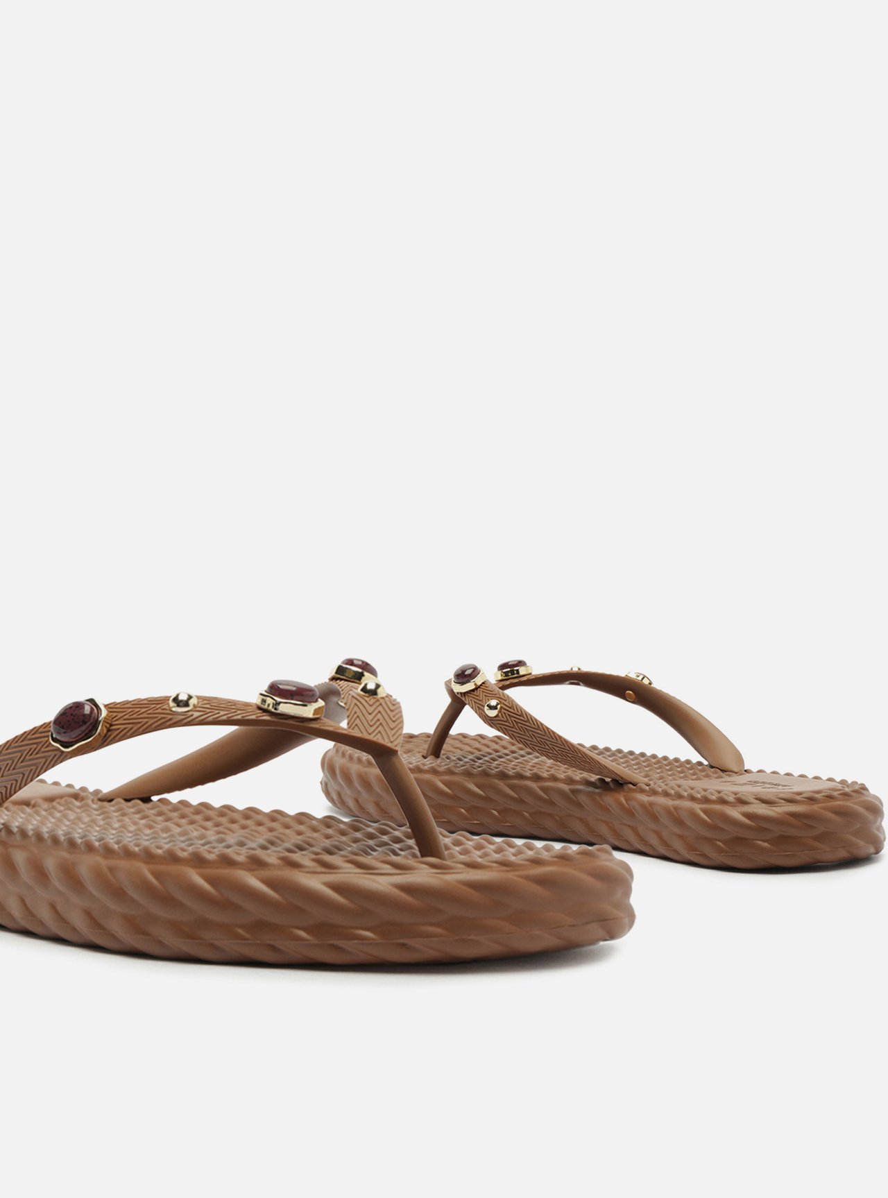 Chinelo Marrom Marrocos Pedras Flip Flop — foto 4