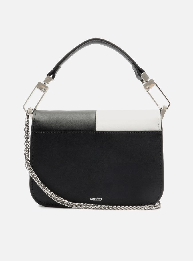 Bolsa Tiracolo Preta Couro A001 Duo Pequena