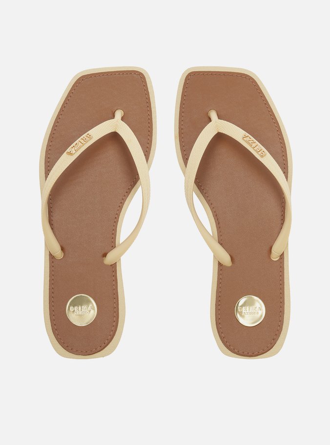 Chinelo de Dedo Off White Plataforma Metais Brizza