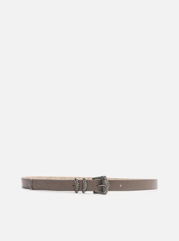 Cinto Cinza Couro Fivela Folk