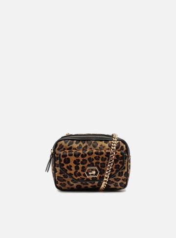 Bolsa Tiracolo Animal Print Pequena Encaixe Metal