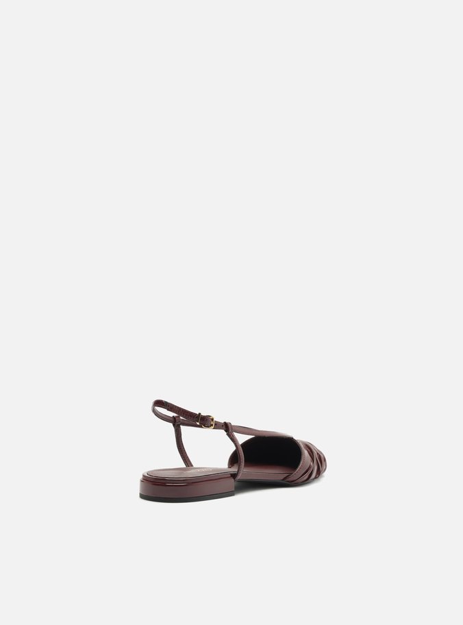 Sapatilha Vermelha Verniz Bico Fino Slingback