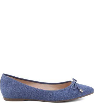 Sapatilha Ponta Lacinho Denim