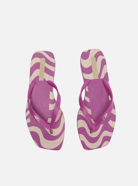 Chinelo de Dedo Roxo Estampado Square e Bag Brizza