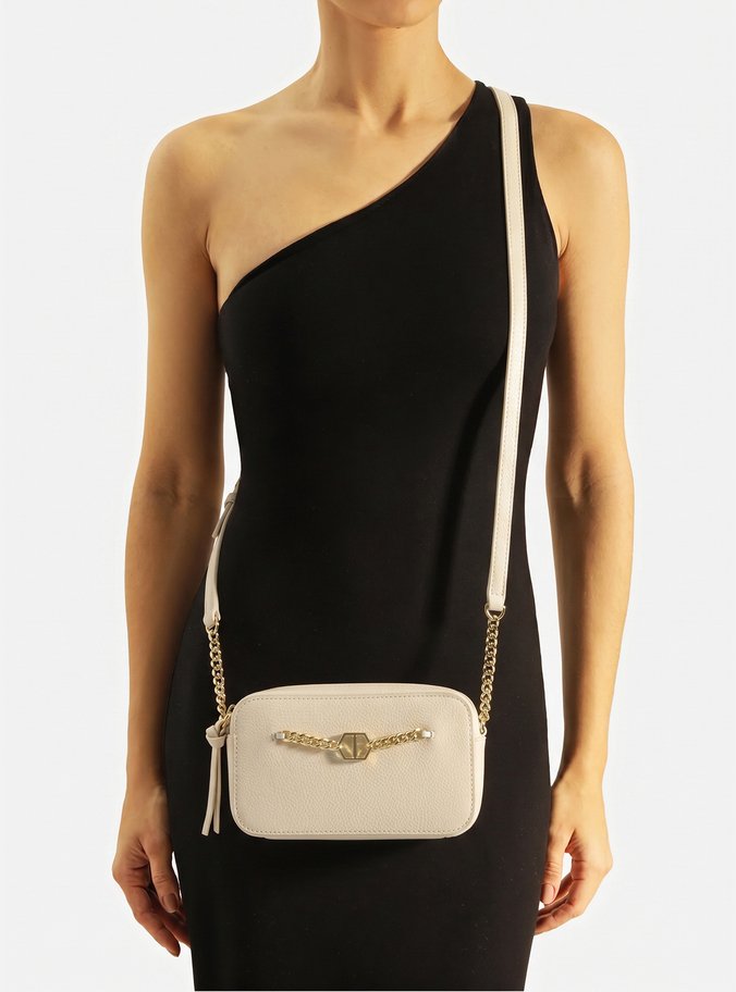 Bolsa Tiracolo Branca Pequena Corrente ID