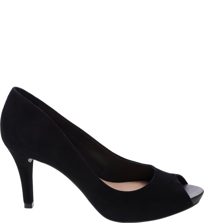 Peep-toe Nobuck Preto