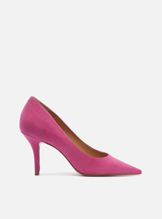 Scarpin Rosa Camurça Salto Fino