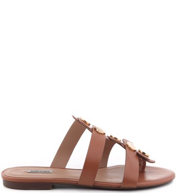 Rasteira Rebites Tan