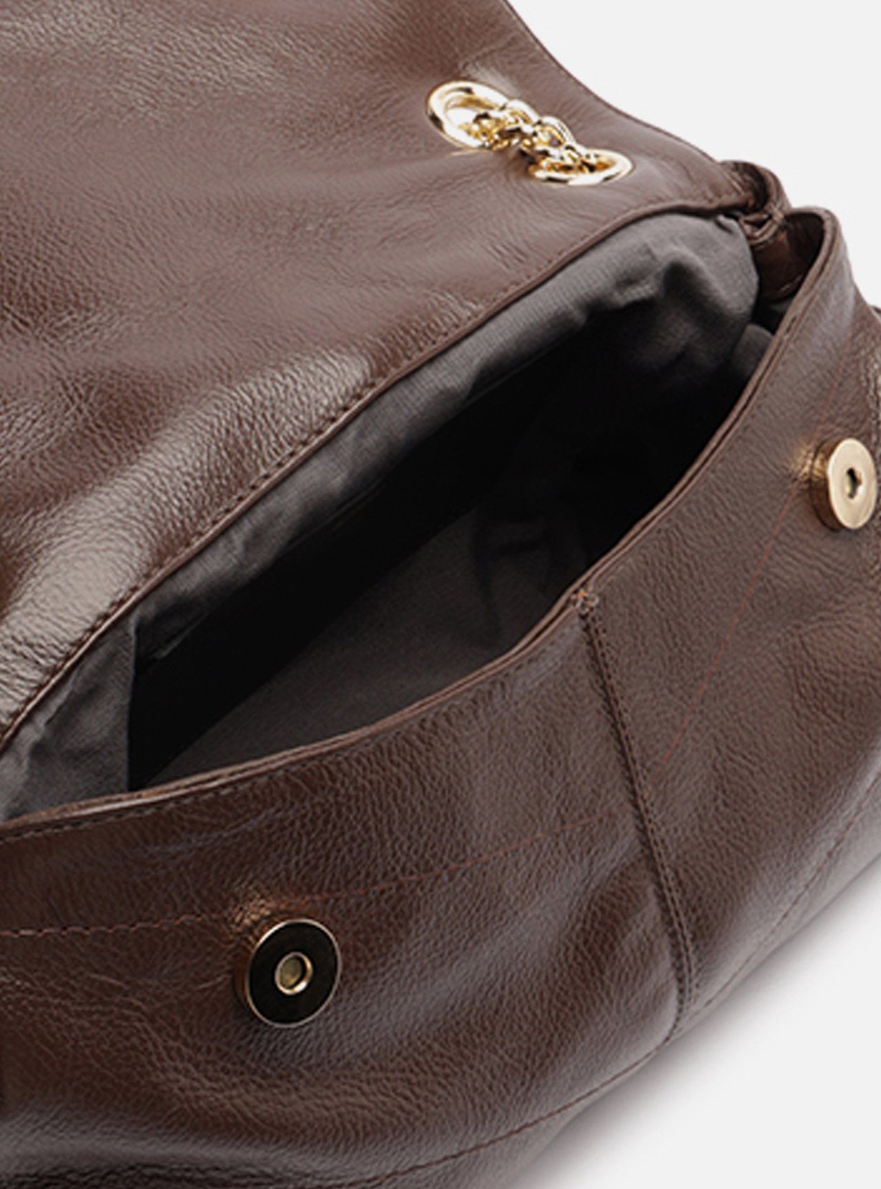 Bolsa Tiracolo Marrom Couro Ísis Pequena — foto 4
