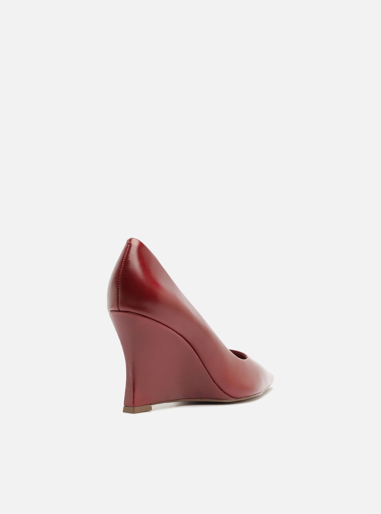 Scarpin Vermelho Couro Salto Anabela Bico Fino — foto 3