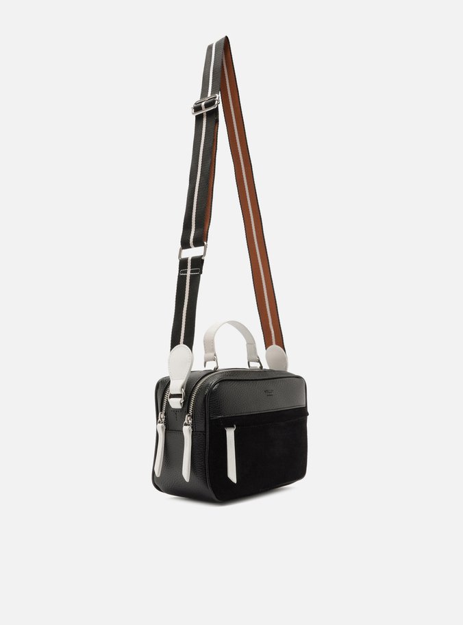Bolsa Tiracolo Preta Camurcina Prione Média