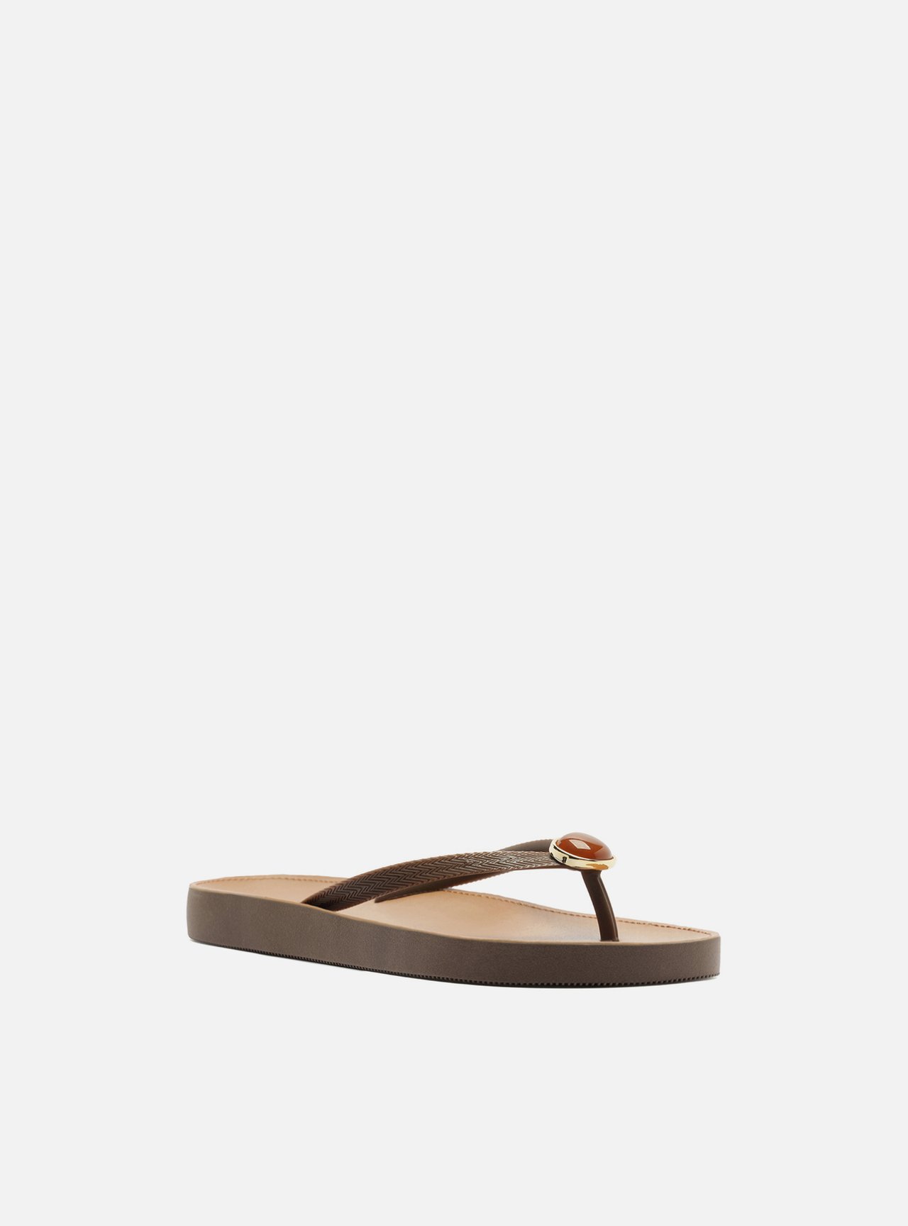 Chinelo de Dedo Marrom Recouro Fit Pedra — foto 2