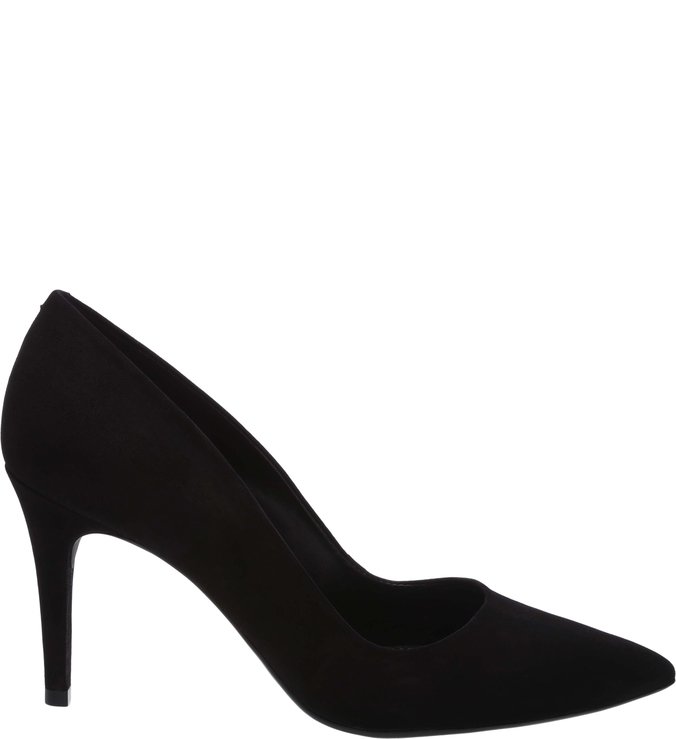 Scarpin Preto Total Nobuck Salto Fino