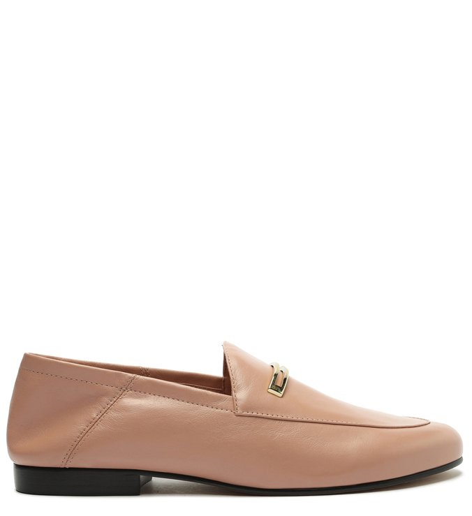 Mocassim Rosa Couro Rasteiro