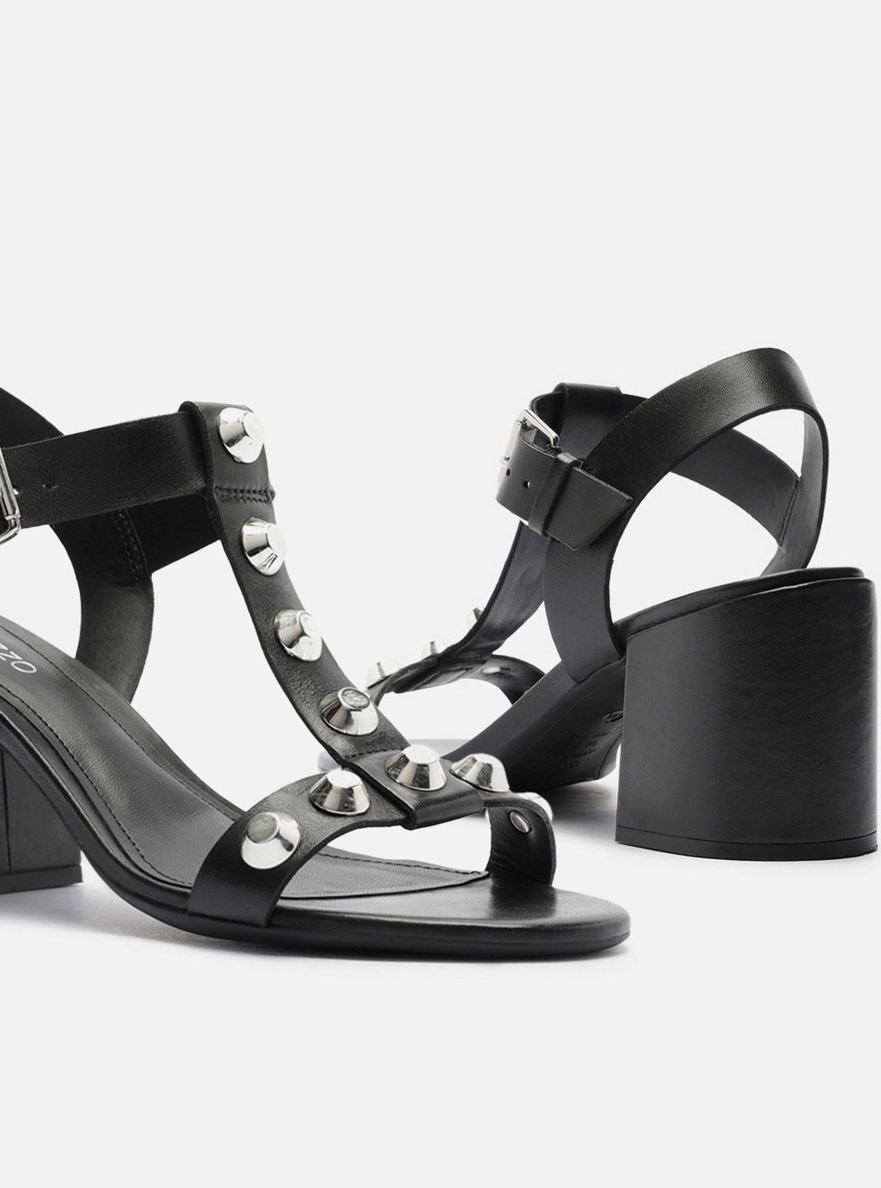 Sandália Preto Atanado Soft Bloco Fivela Metais — foto 4