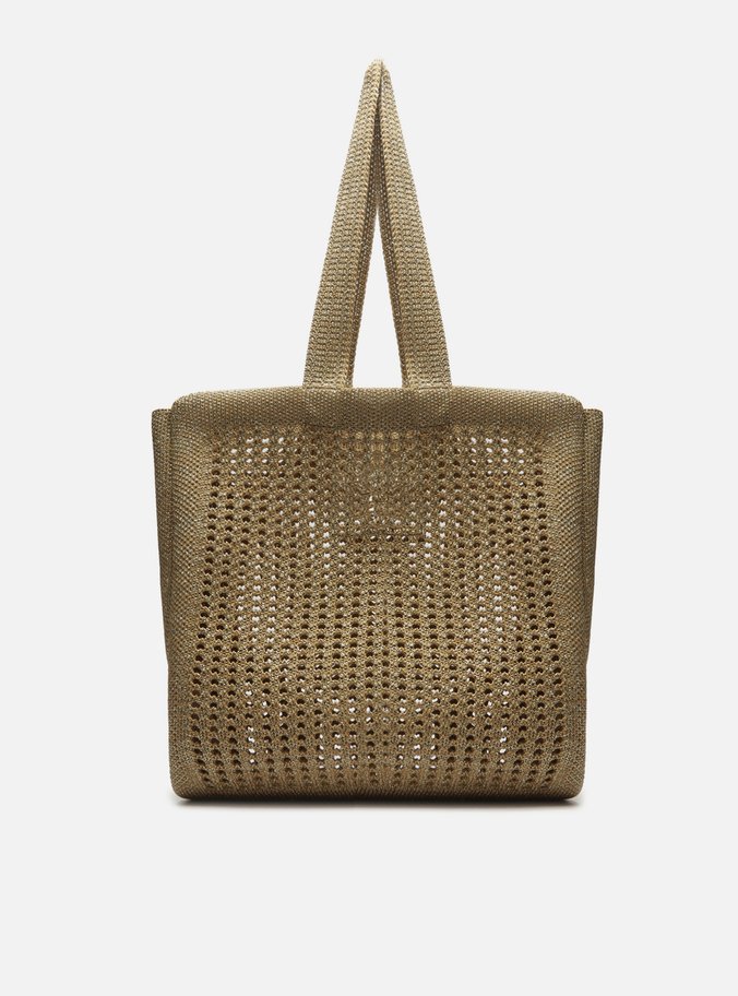 Bolsa Shopping Dourada Metal Grande