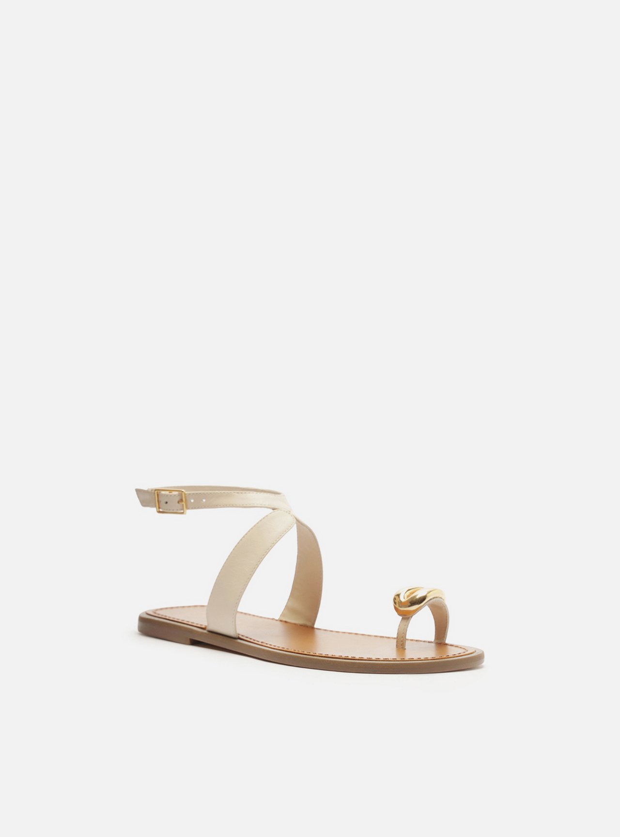 Sandália Rasteira Off-White Couro Metal Bold — foto 2