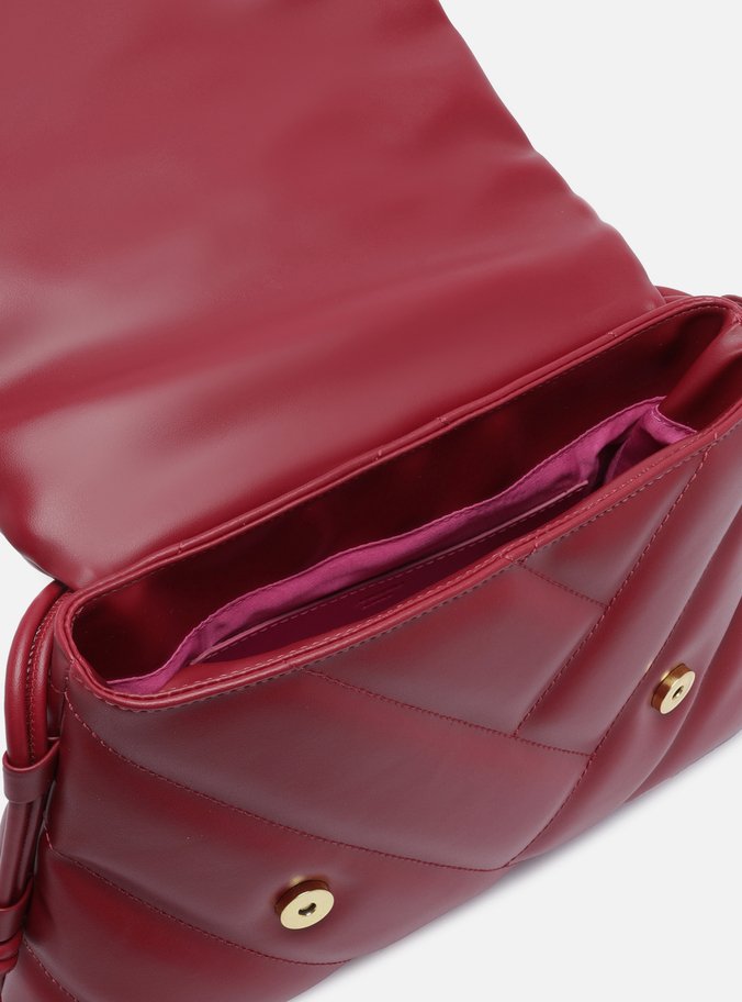 Bolsa Tiracolo Bordô Matelassê Corrente