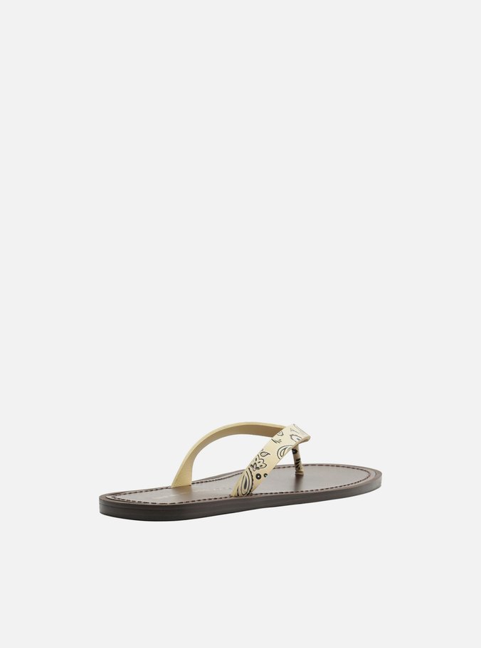 Rasteira Amarela Paisley Flip Flop Livia