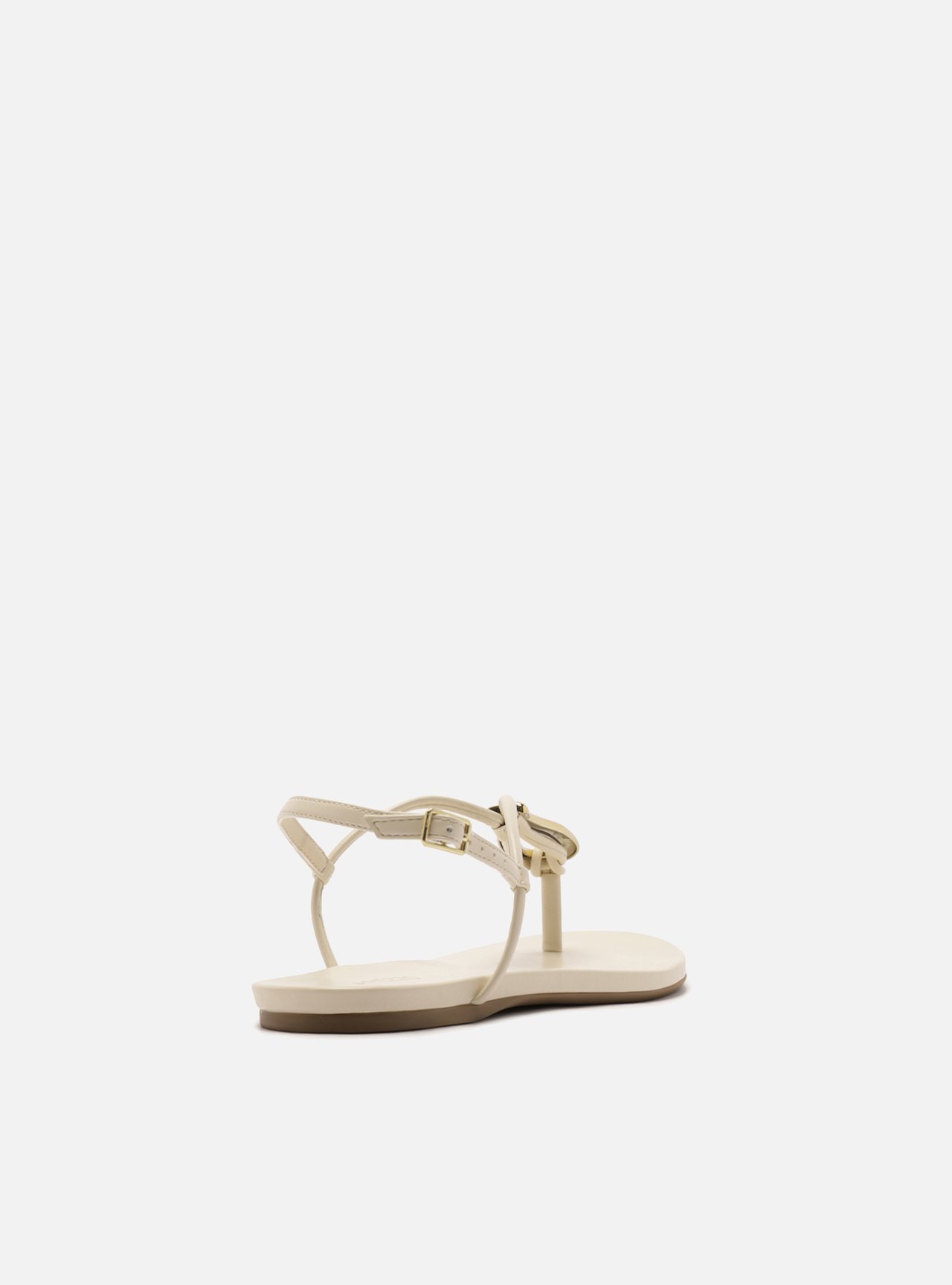 Sandália Rasteira Off White Slim Metal Dourado — foto 3