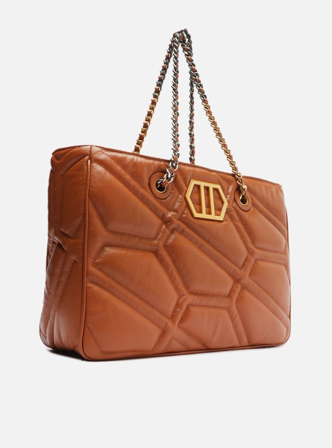 Bolsa Shopping Marrom Couro Emma Grande