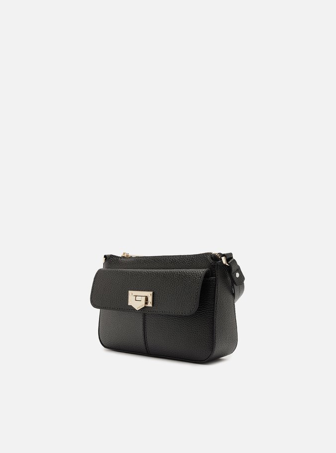 Bolsa Tiracolo Preta Pequena Encaixe Metal