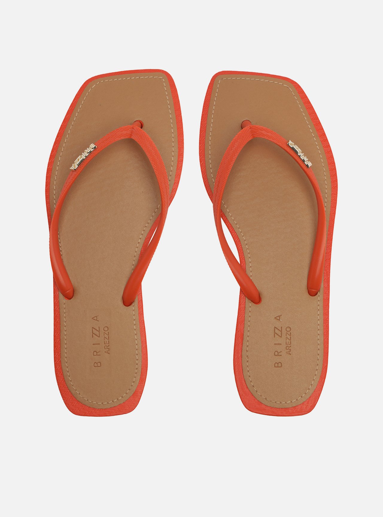 Chinelo de Dedo Laranja Flatform Metais Brizza — foto 1