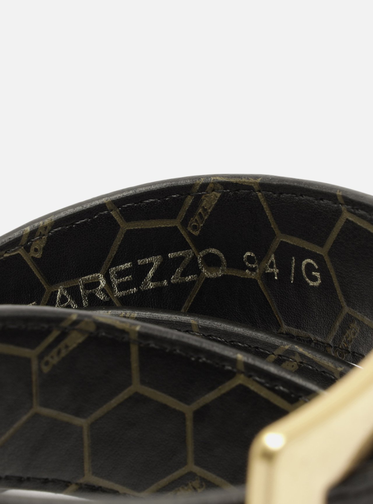 Cinto Cintura Preto Couro Fivela Dourada Croco — foto 5