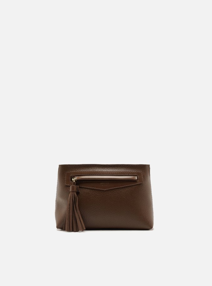 Bolsa Tiracolo Marrom Pequena Franja