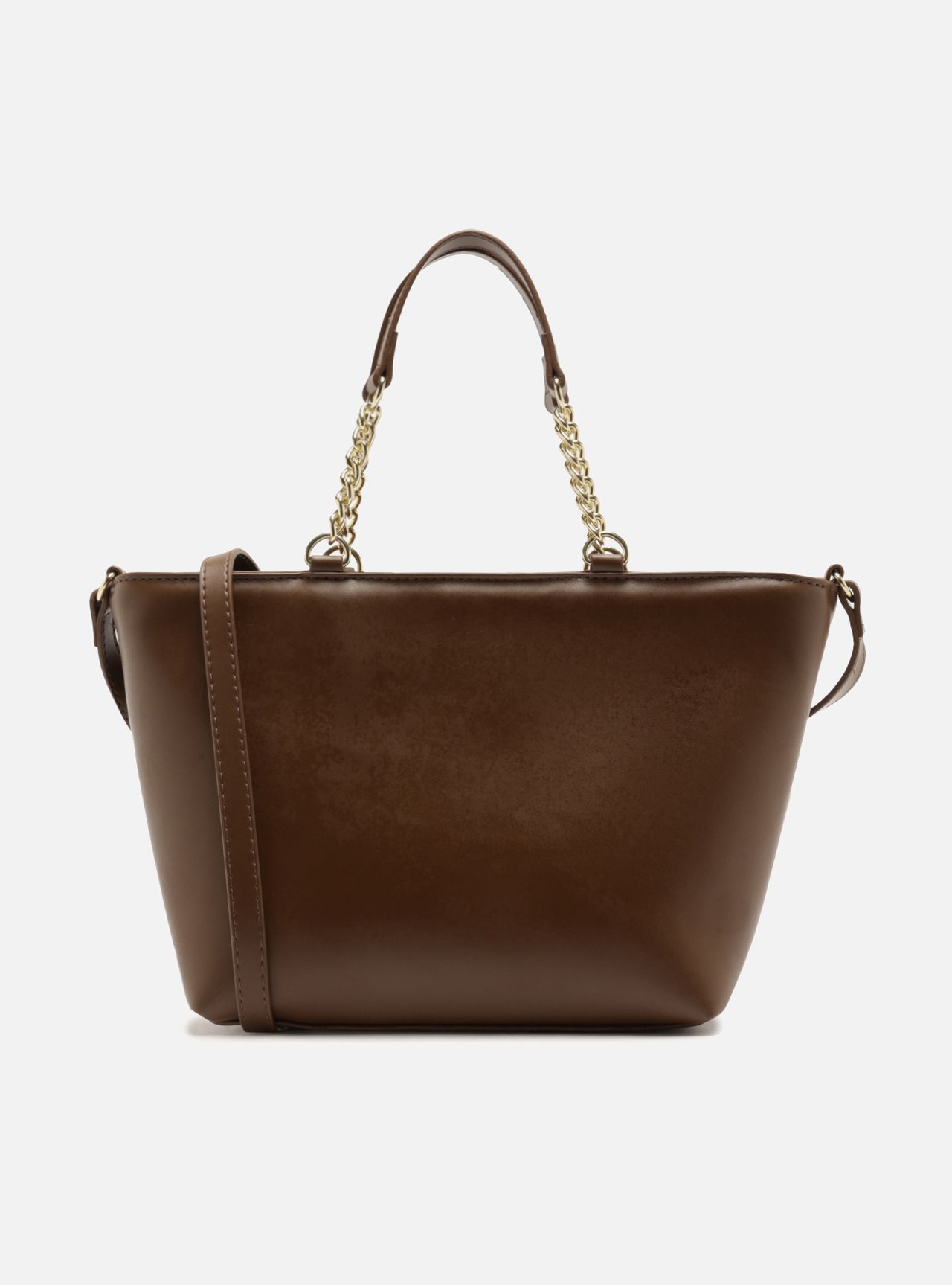 Bolsa Tote Marrom Grande Alça Corrente — foto 3