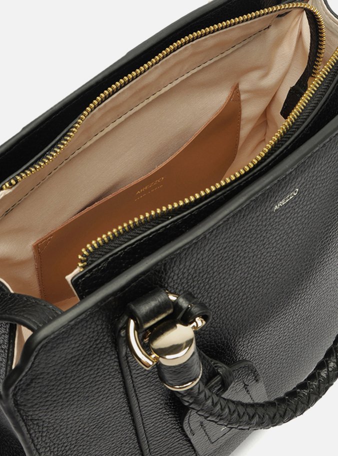 Bolsa Tote Preta Couro Piazza Grande
