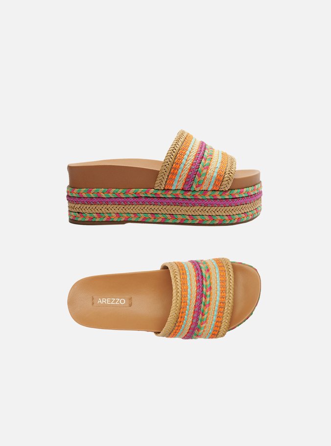 Sandália Colorida Tramada Flatform Billie