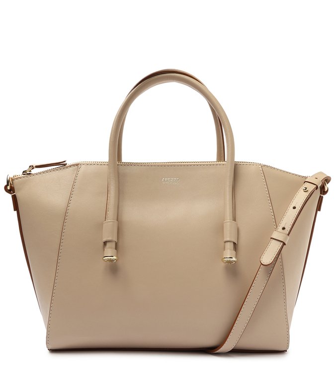 Bolsa Tote Bege Couro Clara Grande