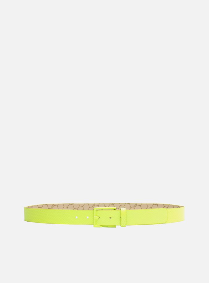 Cinto Amarelo Couro Antonela Fino