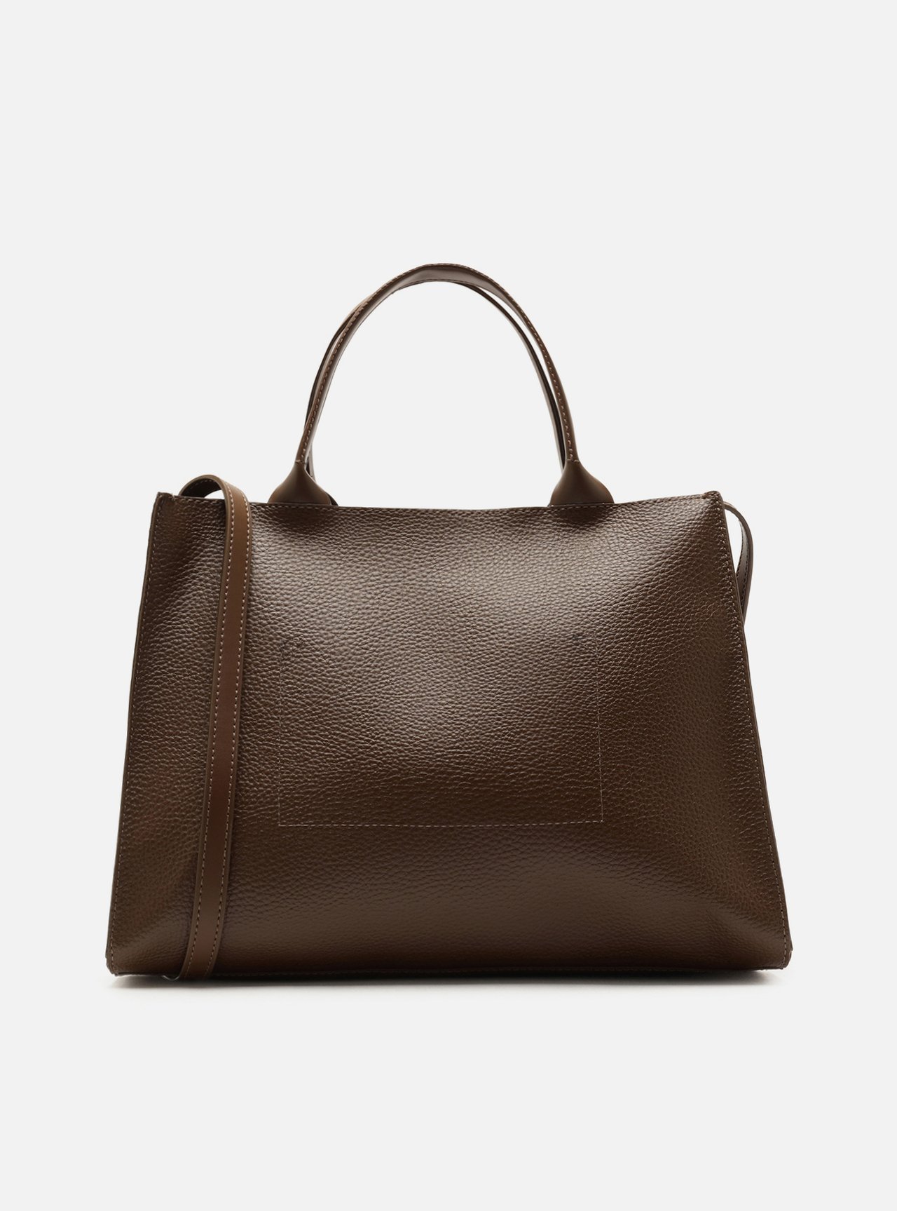 Bolsa Tote Marrom Grande Granulada — foto 3