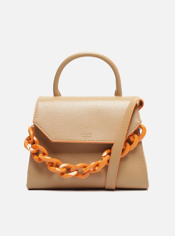Bolsa Satchel Nude e Colorida Iara Média