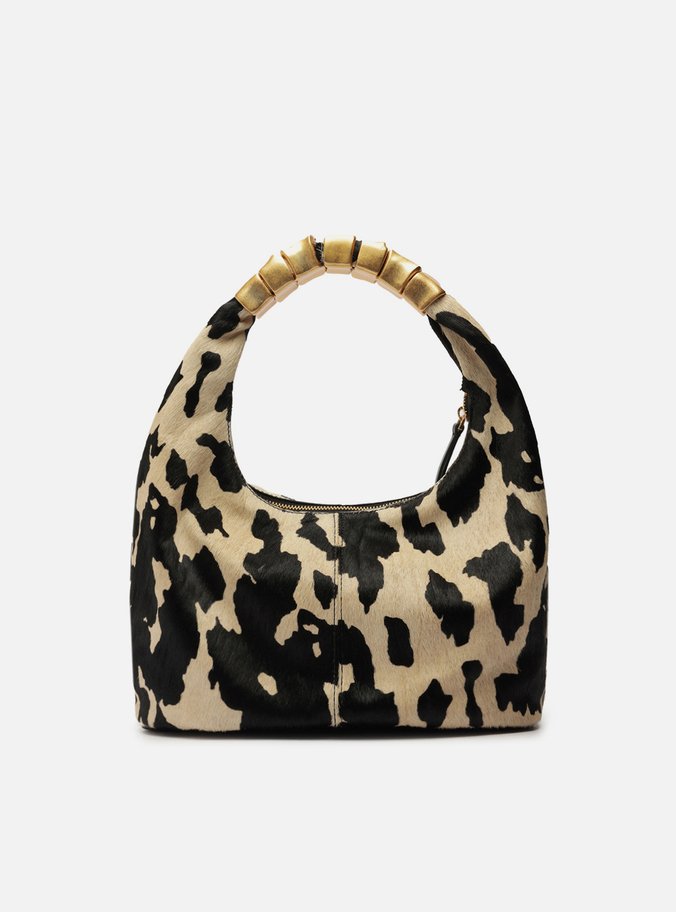 Bolsa Tiracolo Animal Print Média Alça Metais