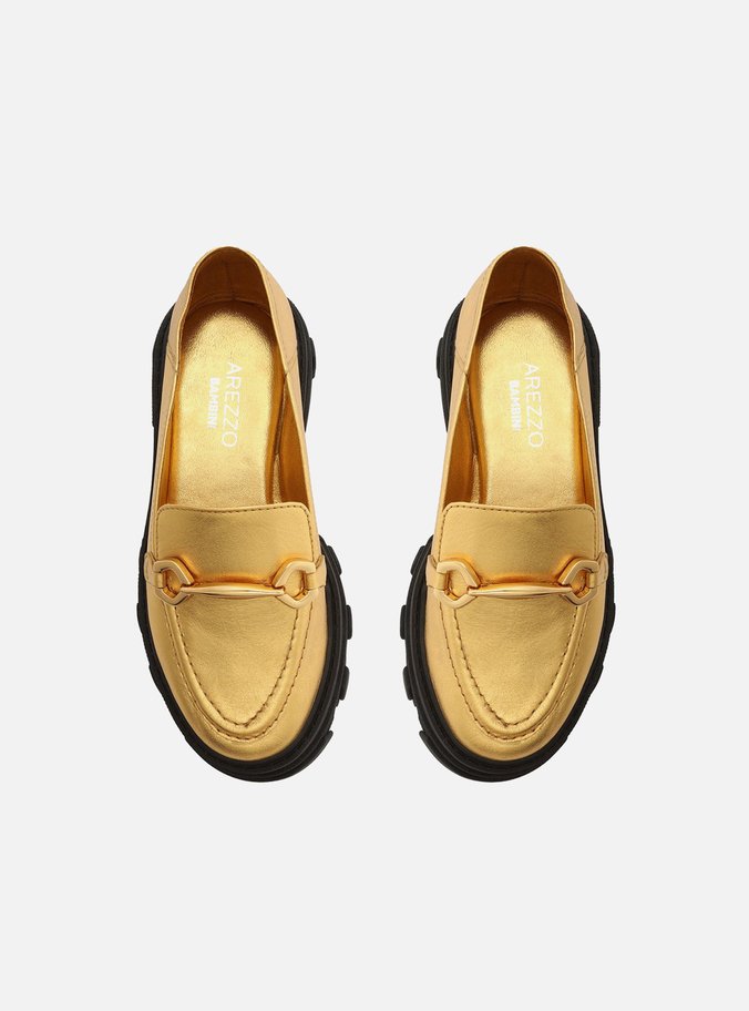 Mocassim Infantil Dourado Tratorado Bridão Bambini