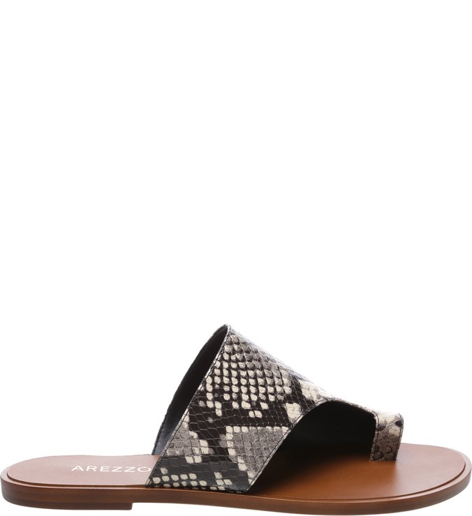 Chinelo Snake Rasteiro Animal Print Osso