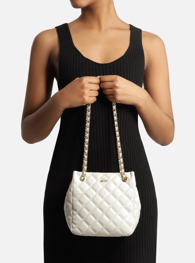 Bolsa Shopping Off White Matelassê Grande Corrente