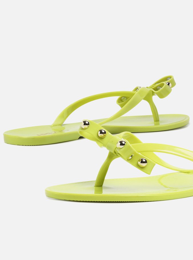 Rasteira Verde Flat Brizza